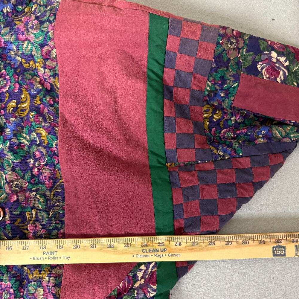Women’s Patchwork Floral Colorblock Button Front Jacket Multicolor Boho Artsy - Picture 4 of 6